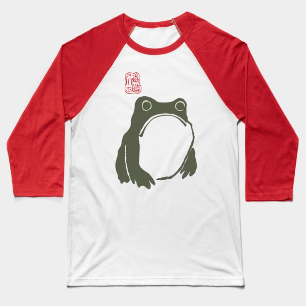 Matsumoto Hoji woodblock print Grumpy frog toad Baseball T-Shirt by goatboyjr